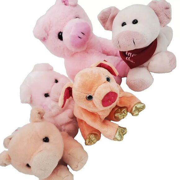 Aurora World/Galerie/TY/Mascot Factory Plush Pigs Pink Small Stuffed Animals - Picture 2 of 13